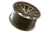 Gold RVRN forged multi spoke wheel for performance EV platforms with custom lightweight forged engineering and premium finish