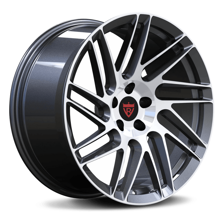 RVRN RV-MS201 custom forged Subaru wheels in grey with polished finish, lightweight multi spoke Subaru rims for WRX and Outback builds