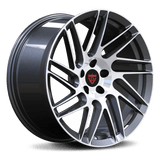 RVRN RV-MS201 custom forged Subaru wheels in grey with polished finish, lightweight multi spoke Subaru rims for WRX and Outback builds