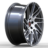 Lightweight performance forged wheels for Subaru BRZ with custom multi spoke forged construction and polished grey finish