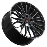 Subaru Impreza custom multi spoke forged wheels by RVRN Wheels black and polished lightweight performance rims