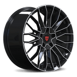 RVRN RV-MS202 custom forged Subaru wheels in black with polished finish multi spoke design for Subaru WRX performance build