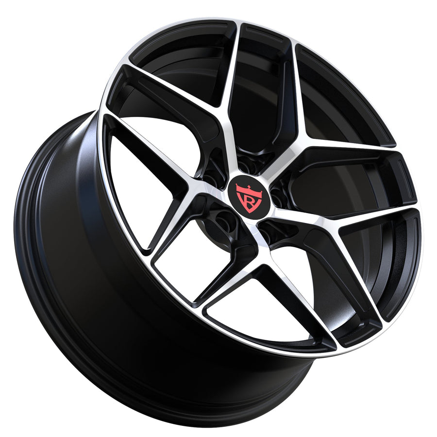 RVRN RV-MS203 lightweight forged multi spoke wheels for Subaru BRZ in red with black finish performance setup