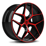 RV-MS203: CUSTOM FORGED 1 PIECE RED WHEELS