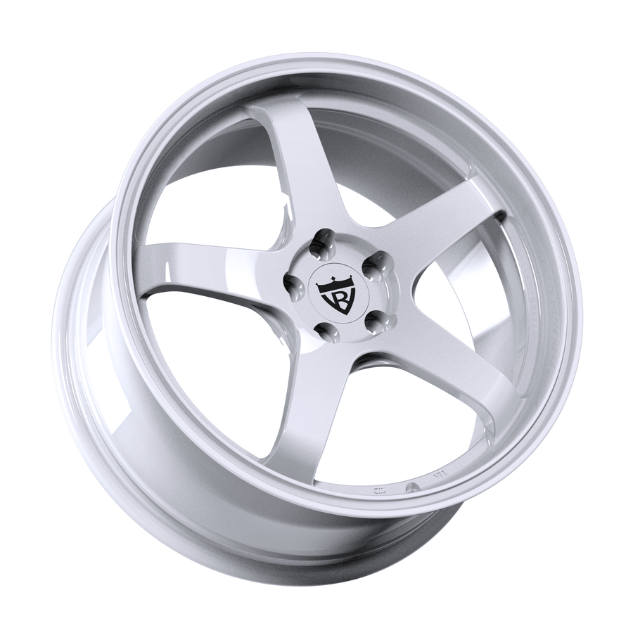 RVRN Wheels RV-MS29 white forged rims designed for GMC Sierra inspired truck applications with aggressive concave styling