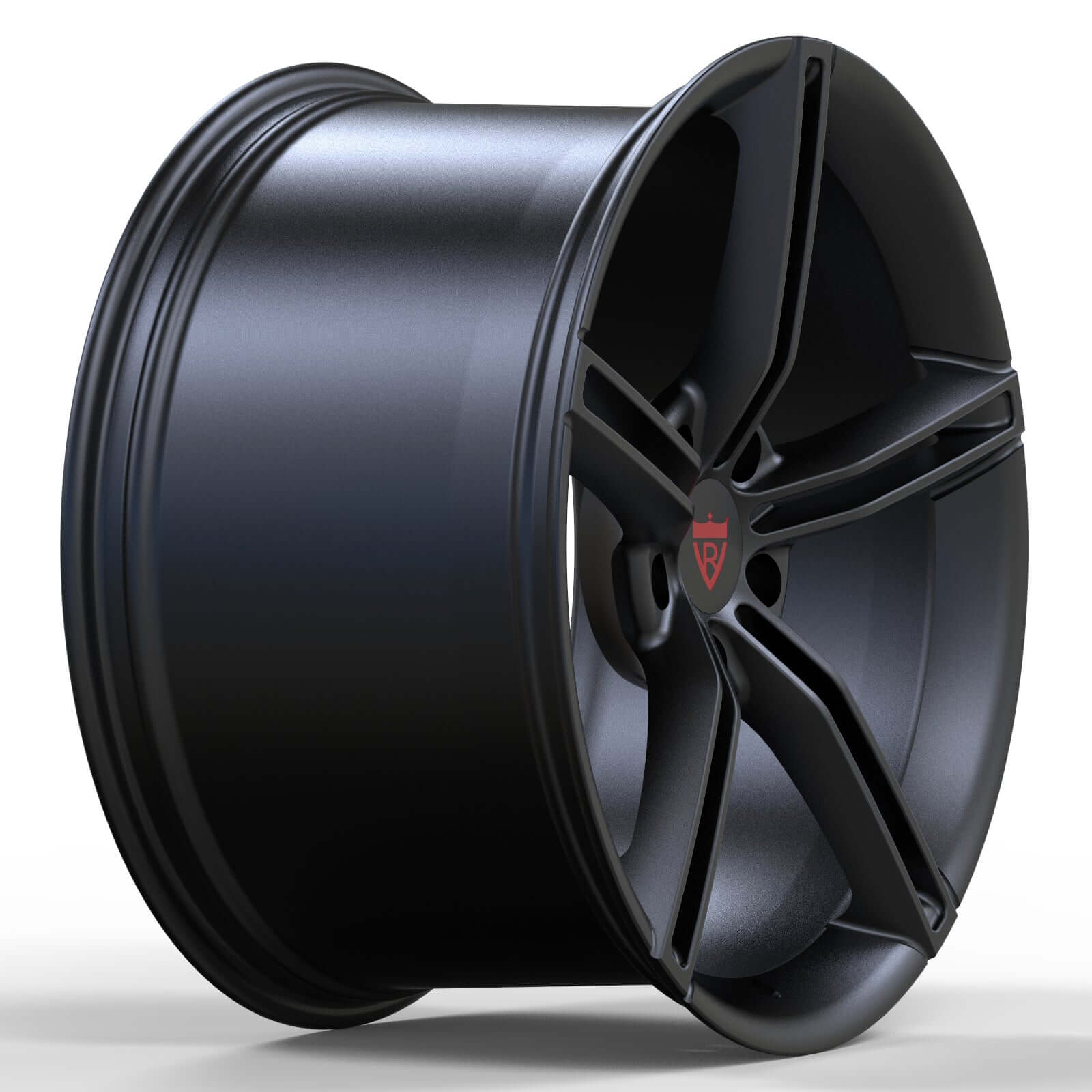 RVRN RV-MS63B forged 5 spoke wheels for Aston Martin Vantage in matte black, custom performance wheel styling