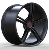 RVRN RV-MS63B forged 5 spoke wheels for BMW M4 in matte black, lightweight custom forged wheel design