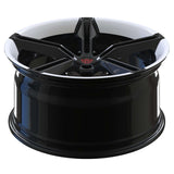 RVRN RV-MS63B forged 5-spoke Hyundai IONIQ 5 N wheels in black with white finish, custom lightweight performance wheels with distinctive contrasting styling and personalized fitment options.