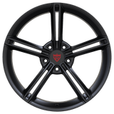 RVRN RV-MS63B forged 5 spoke wheels for McLaren 765LT in matte black, lightweight performance wheel design