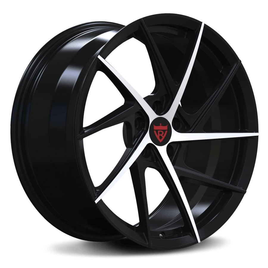 RVRN RV-MT043 forged Toyota wheels all black with polished finish custom lightweight performance design