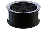 Custom forged off-road rims for Jeep Gladiator by RVRN Wheels featuring lightweight 5 spoke monoblock construction in black with white