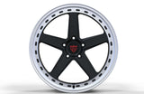 Custom forged off-road rims by RVRN Wheels for Ford F150 featuring lightweight performance 5 spoke styling in black with white