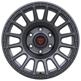 RVRN RV-MT117 Chevrolet Silverado 1500 forged 6-lug wheel in gunmetal with a performance-focused multi-spoke design and custom sizing options
