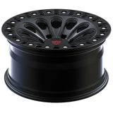RVRN RV-MT352 matte black concave forged wheel featuring a sculpted profile and clean design for Ford Bronco Raptor applications. Explore custom sizing and design your own wheels with RVRN.