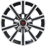 RVRN RV-MT426 custom 10 spoke forged wheel for Ford Mustang, black with polish finish, lightweight construction and performance styling