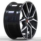 RVRN RV-MV120 forged Y spoke wheels for Audi RS 7, black with polish finish, custom lightweight 1-piece performance wheels with vehicle-specific fitment