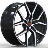 RVRN RV-MV120 Bentley Continental GT Y spoke wheels, black with polish finish, custom forged 1-piece construction with lightweight performance design and precise fitment