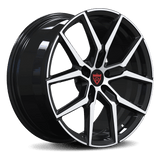 RVRN RV-MV120 custom forged Y spoke wheels for Bentley Continental GT, black with polish finish, 1-piece lightweight performance wheel design and precise fitment