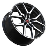 RVRN RV-MV120 forged Y spoke wheels for BMW M4, black with polish finish, custom 1-piece lightweight performance wheels with vehicle-specific fitment