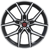 RVRN RV-MV120 custom forged Y spoke wheels for Mercedes-AMG GT, black with polish finish, lightweight 1-piece performance wheel design for precise fitment