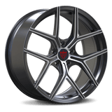 RVRN RV-S4 forged Tesla wheels Y spoke design in gunmetal finish performance wheel