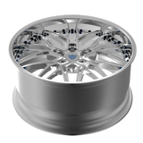 RVRN RV-T081 forged 2-piece deep dish Camaro wheel in all polish finish, custom Camaro rims engineered for precise fitment and personalized sizing
