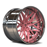 RV-T081: CUSTOM 2-PIECE FORGED PINK DEEP LIP WHEELS