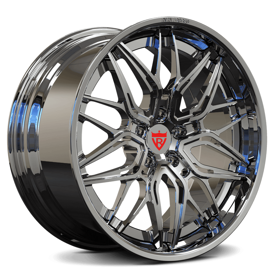 RVRN RV-T081 hidden screws forged chrome wheels for Corvette C8 with lightweight custom performance fitment