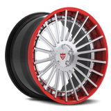 RVRN RV-TR66 3-piece forged multi spoke Land Rover Range Rover wheels in black with red with polish, premium custom wheel finish