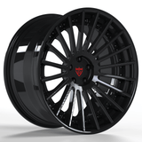 RVRN RV-TR66 custom forged 2-piece multi-spoke wheel for Cadillac Escalade in black, lightweight performance construction with personalized sizing and fitment