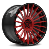 RV-TR66: CUSTOM FORGED 2-PIECE RED MULTI-SPOKE WHEELS