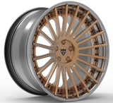 RVRN RV-TR66 forged 2-piece multi-spoke wheel for Mercedes-Benz GLS-Class in bronze with chrome, custom performance design and vehicle-specific fitment