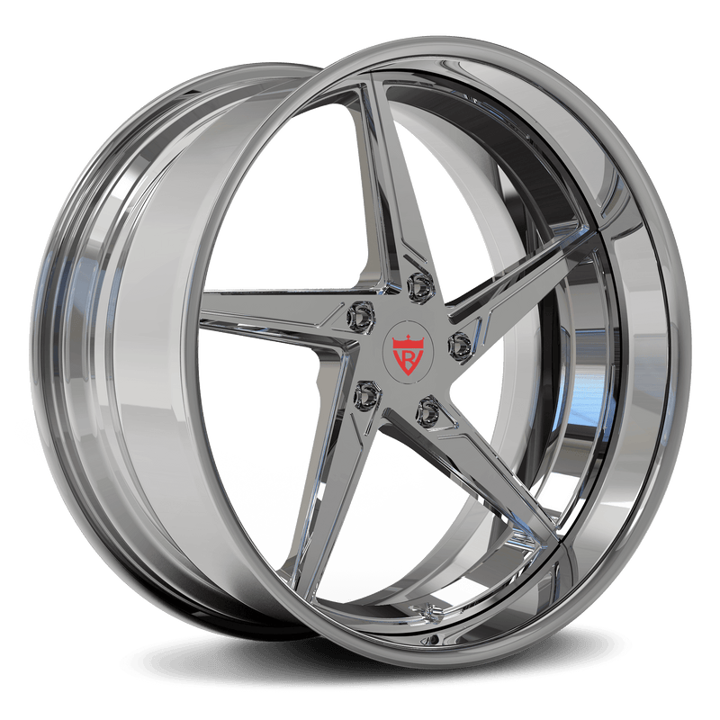 RVRN RV-DP02 forged 5 spoke deep dish Porsche wheel all chrome finish custom performance design