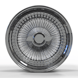 RVRN RV-DR90 chrome wire rims for muscle cars, old school wire wheel design with polished finish