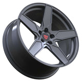 RVRN forged 5 spoke wheel for Subaru WRX in gunmetal lightweight performance setup