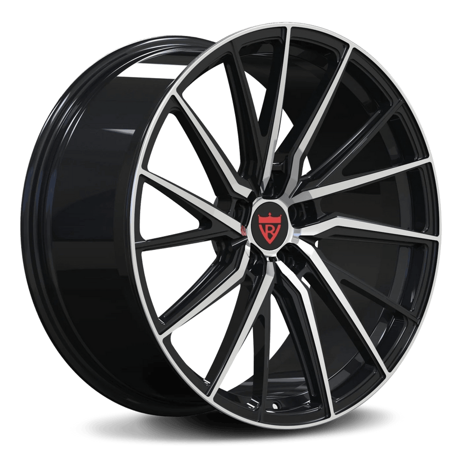 RVRN RV-MT042 Toyota wheels multi spoke forged black with polish finish custom performance wheel