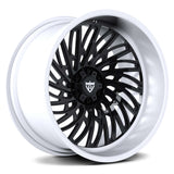 Custom forged monoblock deep dish wheel RV-M028 with black intricate spokes, ideal for trucks, pickups, and 4x4 vehicles.